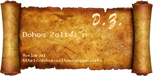 Dohos Zoltán névjegykártya